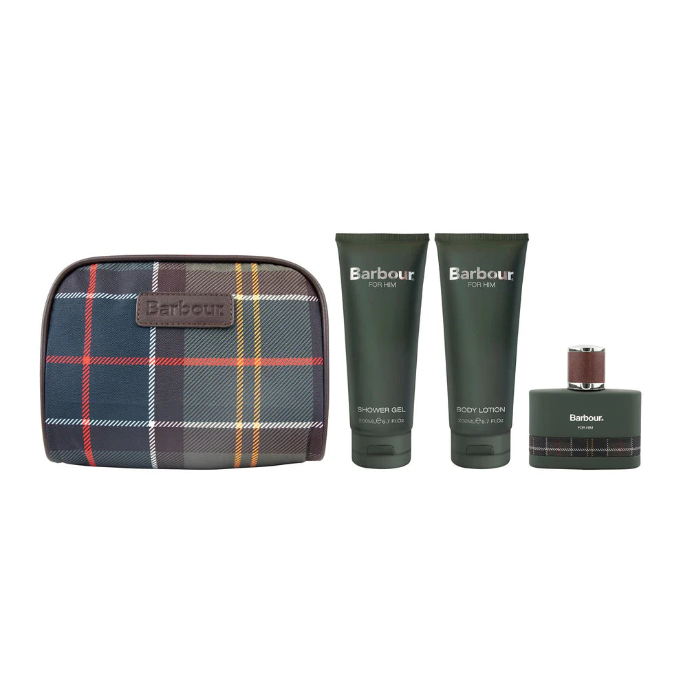 For Him Hero Essentials Gift Set - 50ml Eau de Parfum + Body Lotion + Shower Gel By Barbour